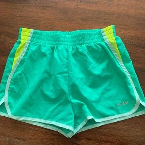 Green girls athletic shorts